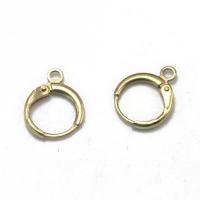 Messing Huggie Hoop Earring zoeken, Donut, gold plated, DIY, gouden, nikkel, lood en cadmium vrij, 14x12x1.40mm, Verkocht door PC