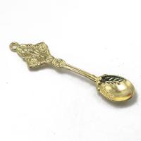 Zinc Alloy Pendler, Spoon, guldfarve belagt, du kan DIY, gylden, nikkel, bly & cadmium fri, 63x15x4mm, Solgt af PC