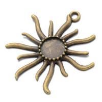 Zink-Legierung Cabochon Weissgold, Zinklegierung, Sonne, plattiert, DIY, keine, frei von Nickel, Blei & Kadmium, 51x46mm, verkauft von PC