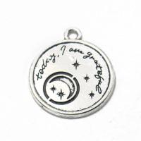 Zinc Alloy Pendants Round antique silver color plated DIY nickel lead & cadmium free Sold By PC