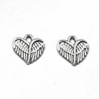 Zinc Alloy Heart Pendler, antik sølv farve forgyldt, du kan DIY, nikkel, bly & cadmium fri, 12.80x12.80x1.30mm, Solgt af PC