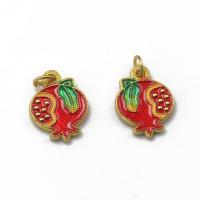 Zinc Alloy Enamel Pendants Garnet gold color plated DIY red nickel lead & cadmium free Sold By PC