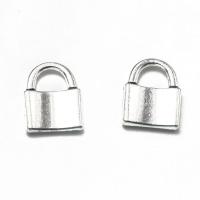 Zink Alloy Lock Hängen, Lås, antik silver pläterad, DIY, nickel, bly och kadmium gratis, 17x13.40x3mm, Säljs av PC