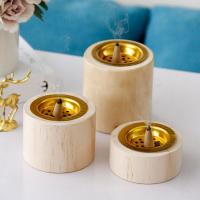 Wood Incense Burner with Aluminum Alloy half handmade for home and office & durable & three pieces Sold By Set