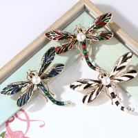 Rhinestone Brooch Zinc Alloy with Plastic Pearl Dragonfly fashion jewelry & for woman & enamel & with rhinestone nickel lead & cadmium free Sold By PC