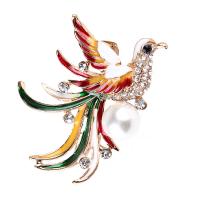 Strass Broche, Zinc Alloy, met Plastic Pearl, Phoenix, mode sieraden & voor vrouw & glazuur & met strass, nikkel, lood en cadmium vrij, 41x42mm, Verkocht door PC