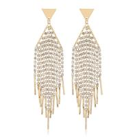 Fashion Fringe Earrings Brass gold color plated fashion jewelry & for woman & with rhinestone golden nickel lead & cadmium free Sold By Pair