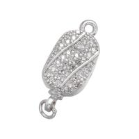 Cubic Zirconia Micro Pave Latão Connector, cobre, banhado, micro pavimento em zircônia cúbica, Mais cores pare escolha, 22x8mm, vendido por PC