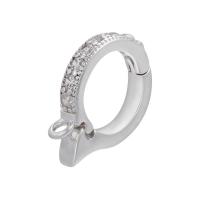 Messing smykker Bails, forgyldt, Micro Pave cubic zirconia, flere farver til valg, 14.50x12mm, Solgt af PC