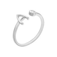 ottone Anelli Cuff, Lettera alfabeto, placcato, Regolabile & stili diversi per la scelta & Micro spianare cubic zirconia & per la donna, nessuno, 21mm, Venduto da PC