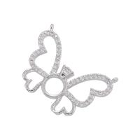 Cubic Zirconia Micro Pave Brass Pendant Butterfly plated micro pave cubic zirconia & hollow Sold By PC