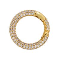 Snap fibbia in ottone, placcato, Micro spianare cubic zirconia, nessuno, 28.50mm, Venduto da PC