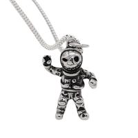 Stainless Steel Pendants 304 Stainless Steel Skull Halloween Design & DIY & blacken original color Sold By PC