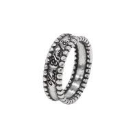 Bague en acier inoxydable, Acier inoxydable 304, normes différentes pour le choix & avec le motif de lettre & pour homme & noircir, couleur originale, 6mm, Taille:7-11, Vendu par PC