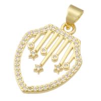 Cubic Zirconia Micro Pave Brass Pendant gold color plated fashion jewelry & DIY & micro pave cubic zirconia & for woman golden Approx 3mm Sold By Lot