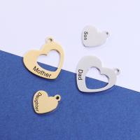 Stainless Steel Heart Pendants 304 Stainless Steel Vacuum Ion Plating Unisex & hollow Sold By PC