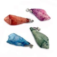 Quartz Gemstone Pendants irregular plated Unisex 15x35- Sold By PC