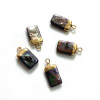 Pendentifs perles d'eau douce, perle d'eau douce cultivée, avec laiton, rectangle, Placage de couleur d'or, unisexe, 9x19mm, Vendu par PC