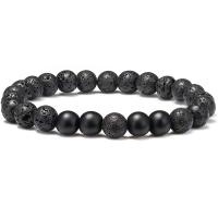 Edelsteen armbanden, Lava, met turkoois & Tiger Eye, Ronde, elastische & uniseks, meer kleuren voor de keuze, 8mm, Lengte 7.5 inch, Verkocht door PC