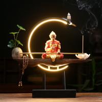 Backflow Incense Burner Porcelain half handmade for home and office & durable & with LED light & multifunctional Sold By PC