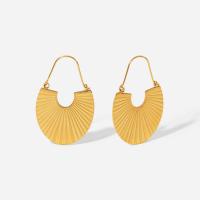 Tíotáiniam Cruach Earring, Cruach Tíotáiniam, Fan, jewelry faisin & do bhean, órga, 26x42mm, Díolta De réir Péire