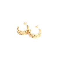 Titanium Steel  Earring Donut Vacuum Ion Plating fashion jewelry & for woman Sold By Pair