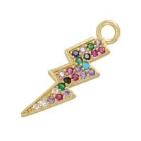 Cubique Pendentif en laiton zircon pavent, Placage, pavé de micro zircon, plus de couleurs à choisir, 26x8mm, Vendu par PC