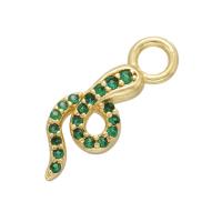 Cubic Zirconia Micro Pave Brass Pendant Snake plated micro pave cubic zirconia Sold By PC