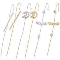 ottone orecchino piercing, placcato, stili diversi per la scelta & Micro spianare cubic zirconia, nessuno, 87x24mm, Venduto da coppia