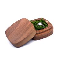 Holz-Ring Box, Quadrat, Tragbar & Staubdicht, keine, 54x54x25mm, verkauft von PC