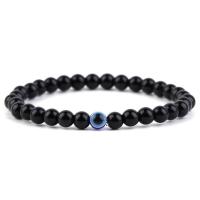 Evil Eye smykker armbånd, Glas, med Resin, Runde, Unisex, sort, 55mm, Solgt af PC