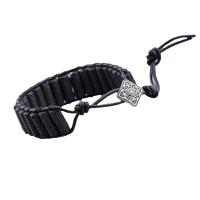 ädelsten armband, Lava, med PU sladd, Justerbar & Unisex, svart, 5.5-7cm, Säljs av PC