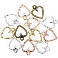 Pendentifs coeur en alliage de zinc, Placage, DIY & creux, plus de couleurs à choisir, protéger l'environnement, sans nickel, plomb et cadmium, 14x11mm, Trou:Environ 1mm, Vendu par PC