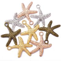 Zinc Alloy Animal Pendler, Starfish, forgyldt, du kan DIY, flere farver til valg, nikkel, bly & cadmium fri, 48x40mm, Hole:Ca. 4.5mm, Solgt af PC