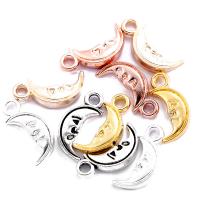 Zinc alliage Moon pendentifs, alliage de zinc, lune, Placage, DIY, plus de couleurs à choisir, protéger l'environnement, sans nickel, plomb et cadmium, 14x7mm, Trou:Environ 2mm, Vendu par PC