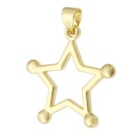 Mässing Smycken Hängen, Star, guldfärg pläterade, mode smycken & DIY & för kvinna, gyllene, 22x23x3mm, Hål:Ca 3mm, 10PC/Lot, Säljs av Lot