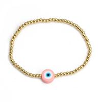 Evil Eye Jewelry Bracelet Brass with Polymer Clay gold color plated for woman nickel lead & cadmium free 10mm Inner Approx 50mm Sold By PC