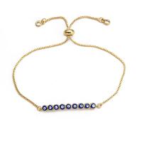 Evil Eye sieraden Armband, Messing, gold plated, Verstelbare & voor vrouw & glazuur, meer kleuren voor de keuze, nikkel, lood en cadmium vrij, 40mm, Binnendiameter:Ca 25.6mm, Verkocht door PC