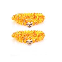 Pulsera Wrap, resina, con aleación de zinc, Esférico, chapado en color de plata, multicapa & unisexo, amarillo, 108PCs/Sarta, Vendido para aproximado 34.65 Inch Sarta