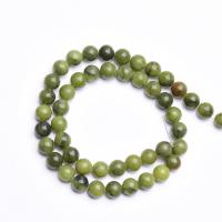 Södra Jade Bead, Rund, polerad, DIY & olika storlek för val, grön, Såld Per Ca 14.96 inch Strand