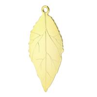 Pendants Jewelry Cruach dhosmálta, 201 Cruach dhosmálta, Leaf, Platani Galvanic, jewelry faisin & unisex, órga, 16x37x1.50mm, Poll:Thart 1.5mm, Díolta De réir PC