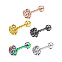 Stainless Steel Tongue Ring 304 Stainless Steel Flower Vacuum Ion Plating fashion jewelry & Unisex Sold By PC