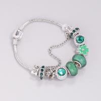 Lampwork Armbanden, Zinc Alloy, met Lampwork, geplatineerd, verschillende stijlen voor de keuze & micro pave zirconia & voor vrouw, meer kleuren voor de keuze, 190mm, Verkocht door PC