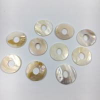 Shell Pendler, Freshwater Shell, Donut, du kan DIY, beige, 40mm, Solgt af PC