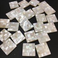 Shell Cabochons White Lip Shell Square DIY white Sold By PC