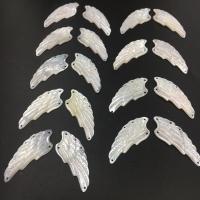 Shell-stik, Hvid Lip Shell, Wing Shape, Carved, flerhullet & du kan DIY, hvid, 13x33mm, Solgt af PC