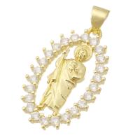 Messing hanger met micro-paved kubieke zirconia's, gold plated, mode sieraden & DIY & micro pave zirconia & voor vrouw, gouden, 15.50x25.50x2.50mm, Gat:Ca 3mm, 10pC's/Lot, Verkocht door Lot