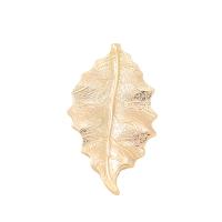 Mässing Smycken Hängen, Leaf, äkta guldpläterad, för kvinna, nickel, bly och kadmium gratis, 23x44mm, Ca 20PC/Bag, Säljs av Bag