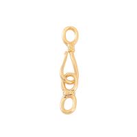 Brass Hook és Eye Clasp, Sárgaréz, valódi aranyozott, DIY & különböző méretű a választás, nikkel, ólom és kadmium mentes, Kb 20PC-k/Bag, Által értékesített Bag