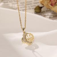 Collier d'acier titane, avec 1.97 chaînes de rallonge, Placage de couleur d'or, pavé de micro zircon & pour femme, Or, Longueur 15.75 pouce, Vendu par PC